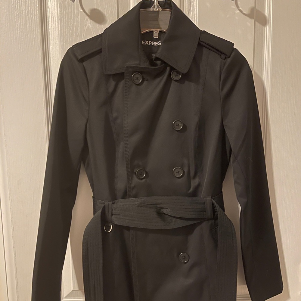 Express Black Trench Coat